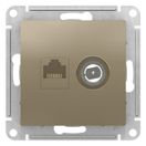 ATLASDESIGN РОЗЕТКА двойная ТВ + компьютерная RJ45, кат. 5Е, ШАМПАНЬ