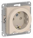 ATN000247 ATLAS РОЗЕТКА с заземлением со шторками с выталк., 16А, механизм, БЕЖЕВЫЙ,