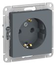 Розетка Systeme Electric AtlasDesign 1-мест. механизм с накладкой с З/К скр. уст. 16А 250В IP20 серый