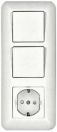 Блок комбинир-ый cкрыт. установки, клавишный/кнопочный 1 розетка с З/К 6А 220-250В пластик белый IP20 SE Прима