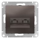 ATN000685 ATLAS РОЗЕТКА двойная компьютерная RJ45+RJ45, кат.5E, механизм, МОККО,
