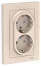 ATN000226 Розетка 2-м СП AtlasDesign 16А IP20 с заземл. защ. шторки в сборе беж. SE,