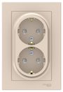 ATN000226 Розетка 2-м СП AtlasDesign 16А IP20 с заземл. защ. шторки в сборе беж. SE,