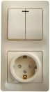 Блок комбинир-ый cкрыт. установки, клавишный/кнопочный 1 розетка с З/К 6А 220-250В пластик бежевый IP20 Systeme Electric Glossa