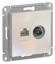 ATLASDESIGN РОЗЕТКА двойная ТВ + компьютерная RJ45, кат. 5Е, ЖЕМЧУГ