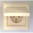 W59AQUA Розетка с/у 1-ая с/з з/шт с крышкой IP44 16А (сл.кость, с рамкой)(10шт) RS16-152B-28,