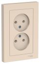 ATN000220 ATLAS РОЗЕТКА двойная без заземления,16А, в сборе, БЕЖЕВЫЙ,