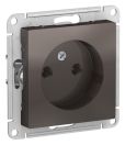 Розетка Systeme Electric AtlasDesign 1-мест. механизм с накладкой без З/К скр. уст. 16А 250В IP20 коричн.