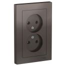 Розетка Systeme Electric AtlasDesign 2-мест. без З/К скр. уст. 16А 250В IP20 коричн.