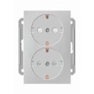 Розетка SE 2-мест. механизм с накладкой с З/К скр. уст. 16А 250В со шторками IP21 беж.