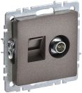 BRITE Роз. двойная TV+RJ45 кат.5E РТВ/РК12-БрТБ бр. IEK