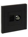 FORTE&PIANO Роз. двойная TV+RJ45 кат.5E FP136 чер. IEK
