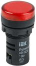 Лампа AD22DS(LED)матрица d22мм красный 12В AC/DC IEK