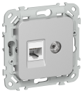 FLITE Роз. 2-я RJ45/TV кат.6 UTP РКТВ6-2-0-ФлА ал. IEK