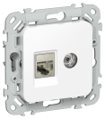 FLITE Роз. 2-я RJ45/TV кат.6 STP РКТВ6-2-1-ФлБ бел. IEK