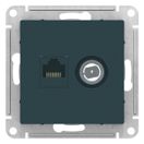 ATLASDESIGN РОЗЕТКА двойная ТВ + компьютерная RJ45, кат. 5Е, ИЗУМРУД