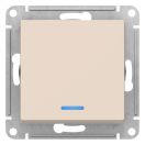 ATN000263 ATLAS 1-кл ПЕРЕКЛЮЧАТЕЛЬ с подсветкой, сх.6а, 10АХ, механизам, БЕЖЕВЫЙ,