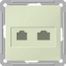 W59 Розеткадвойная (телеф+комп) RJ11+RJ45 кат.5е (сл.кость, б/рамки)(10шт) RSI-251TK5E-2-86,