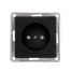 W59 Розетка 1-я с/у без/з з/шт 16А (черный бархат, б/рамки)(10шт) RS16-151-6-86,