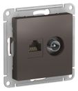 ATN000689 ATLAS РОЗЕТКА двойная ТВ + компьютерная RJ45, кат. 5Е, МОККО,