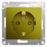 GLOSSA РОЗЕТКА с заземлением со шторками,16А, 250В, механизм, ФИСТАШКОВЫЙ